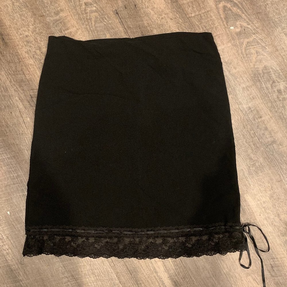 Flirty black lace trim skirt 1X 2X